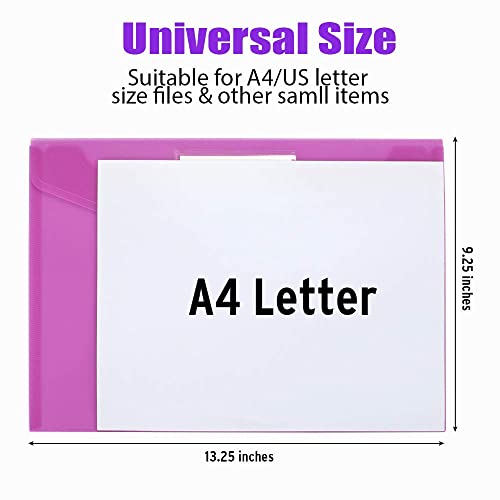 [5/10/24/36/48 Pack] Plastic Envelopes Clear Document File Folders - US Letter A4 Size