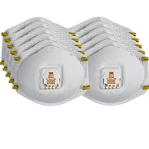 [10 PCS] 3M Particulate Respirator 851, N95, Cool Flow Exhalation Valve