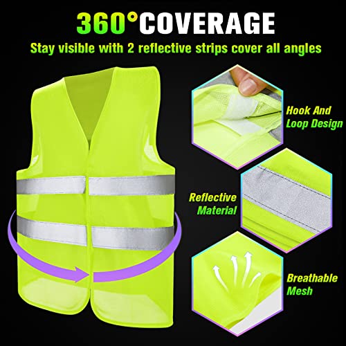 [15 / 30 / 40 / 50 /80 Packs] High Visibility Safety Vest Bulk Reflective Mesh Security Vest