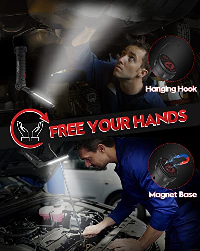 Rechargeable LED Work Light Grill Light with Magnetic Base 5 Modes 360° Rotate (2 or 4 Pack)