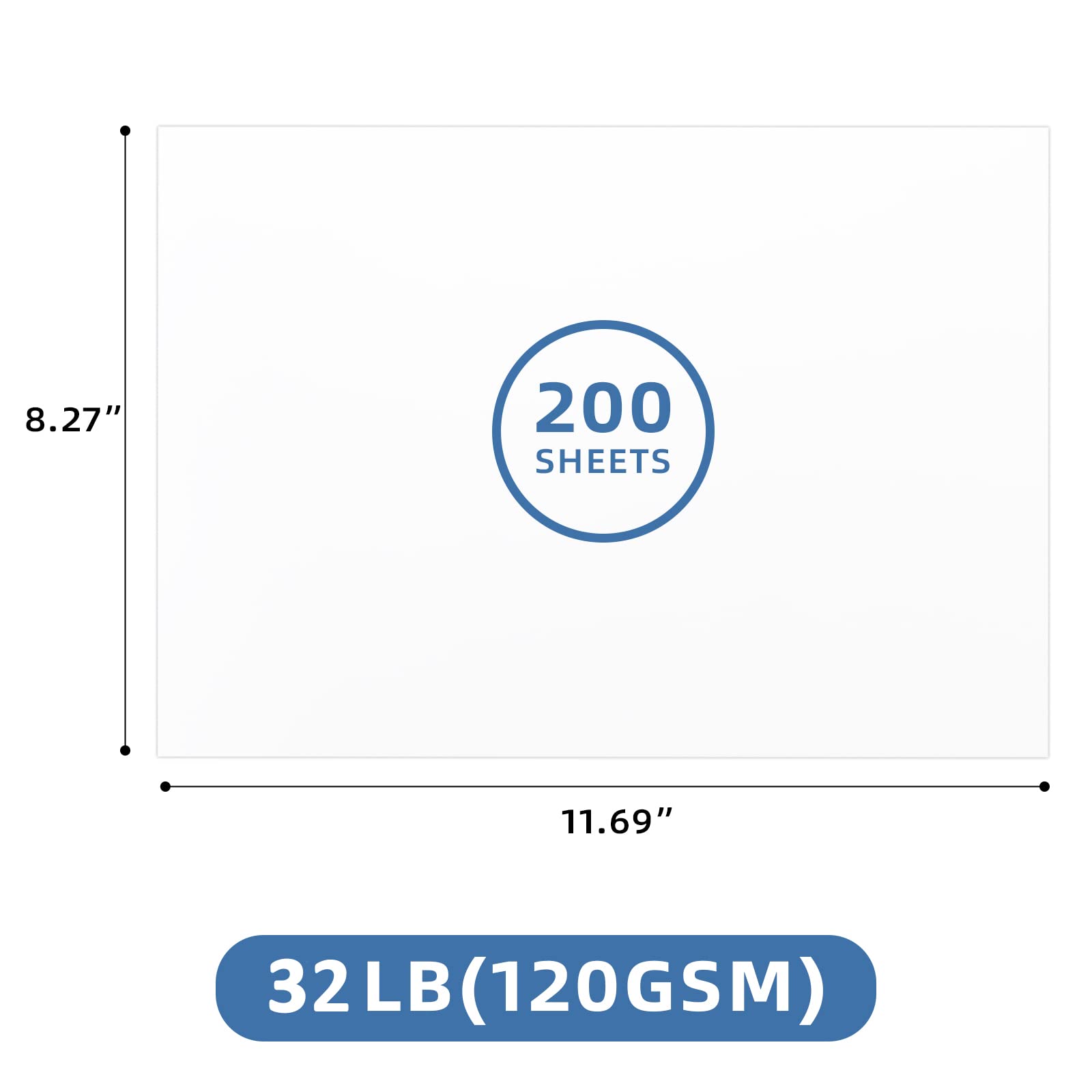 200 Sheets Printer Paper 32 lb/120 gsm Stationery Paper, Laser & Inkjet Printer Compatible (Black/Ivory/White)