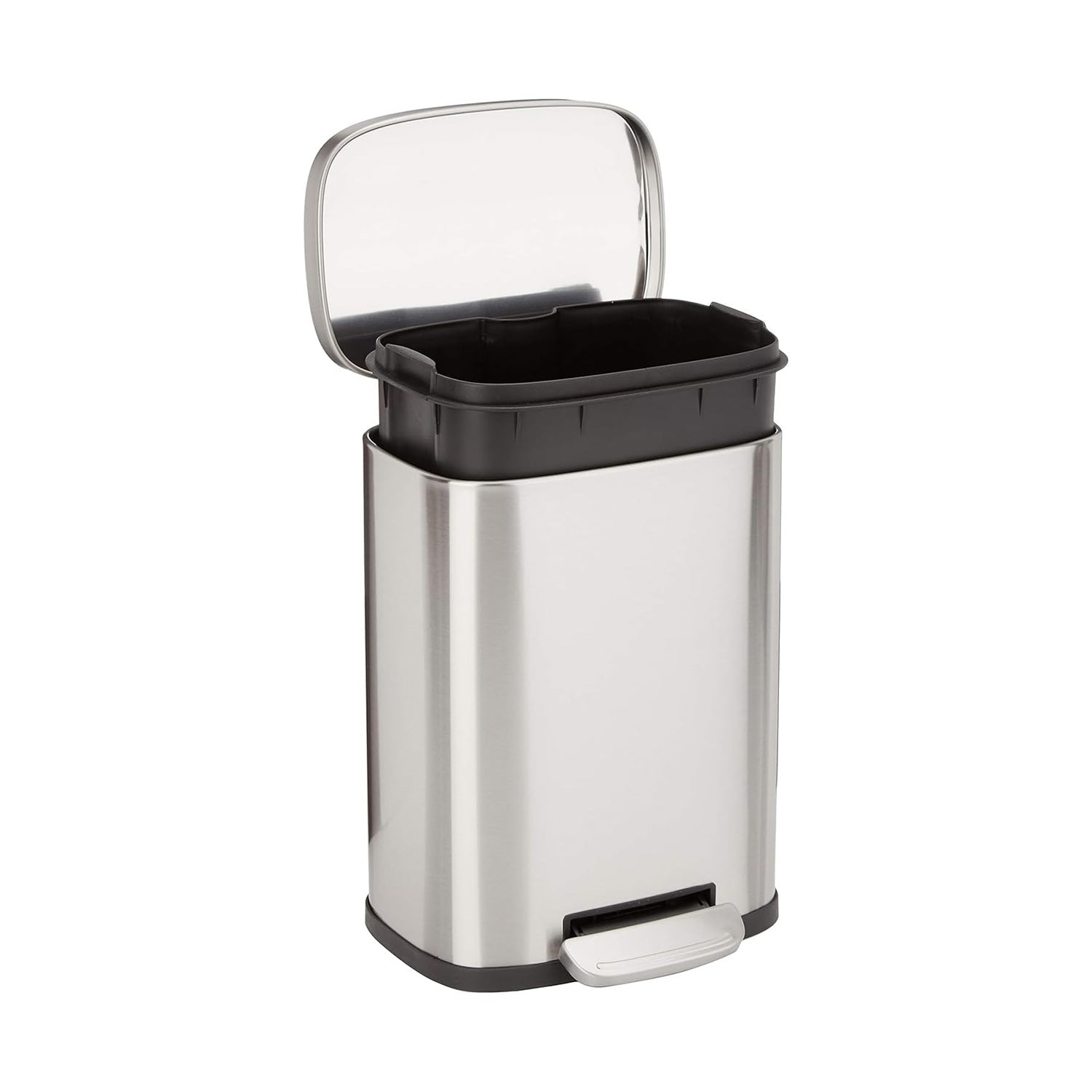 Amazon Basics Smudge Resistant Rectangular Trash Can - 5/12/30/50 Liter