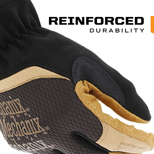 [1 Pair] Durahide Leather Work Glove with Elastic Cuff for Secure Fit