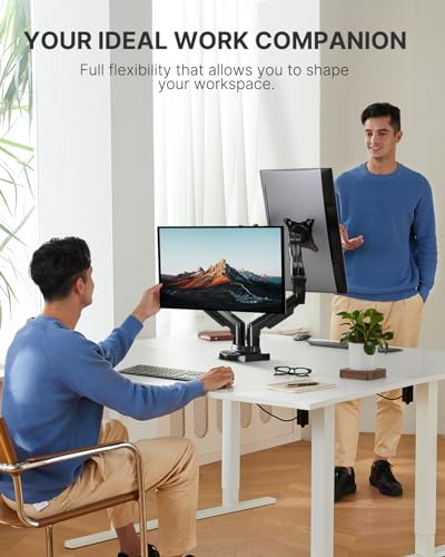 [1 PC] Full Adjustable Dual Monitor Stand with VESA Bracket and C Clamp