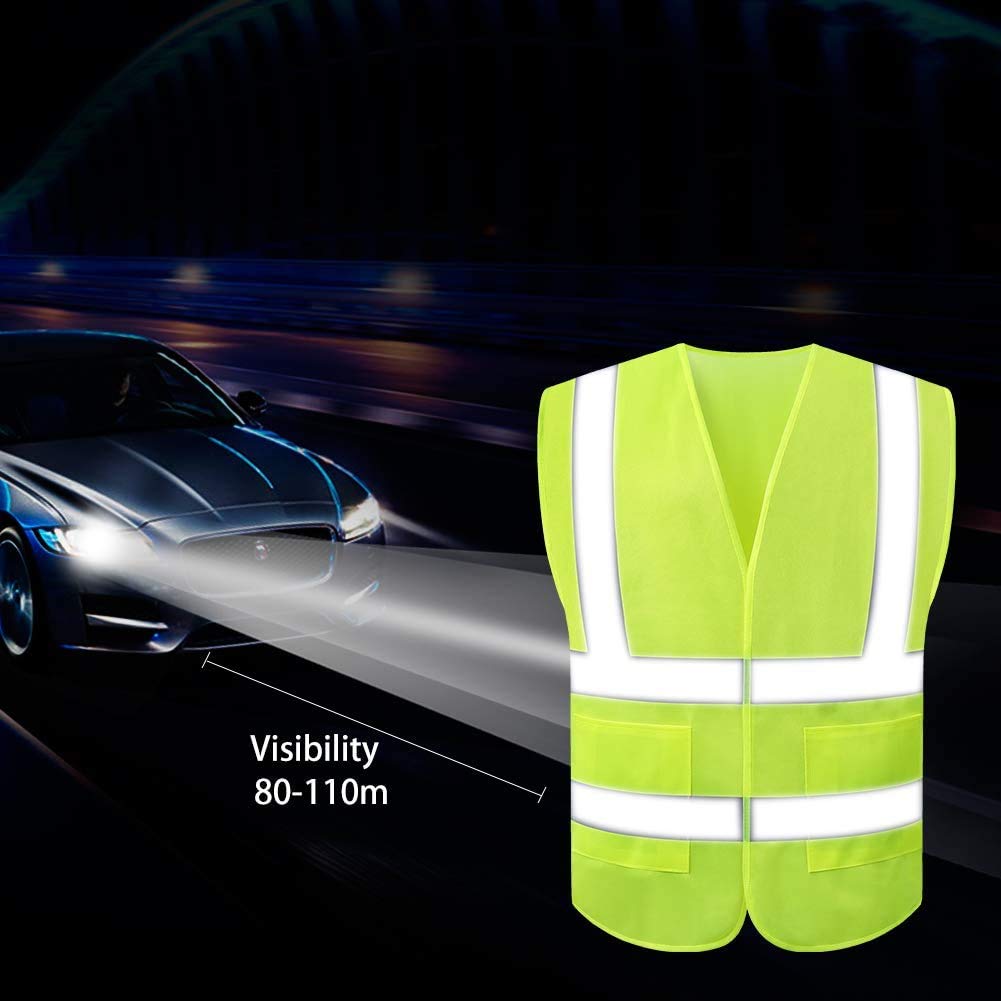 [10 Packs] High Visibility Safety Vest, ANSI Class 2 Security Vest