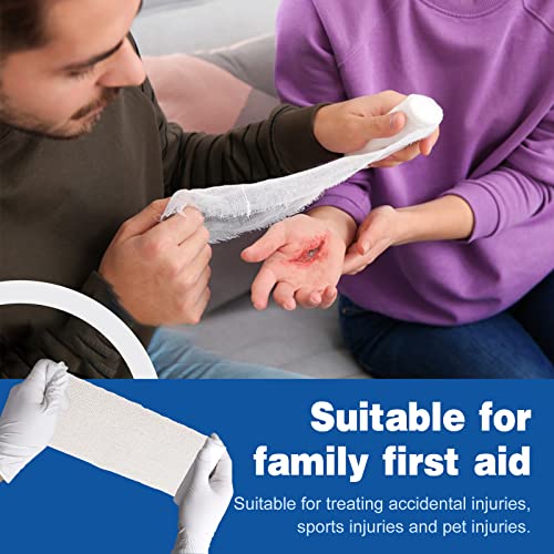 12 /20/30/90 Pack Gauze Rolls Bandages, 4 in x 4.1 Yards, Premium Medical Supplies & First Aid Supplies, Bandage Wrap Vet Wrap, Mummy Wraps