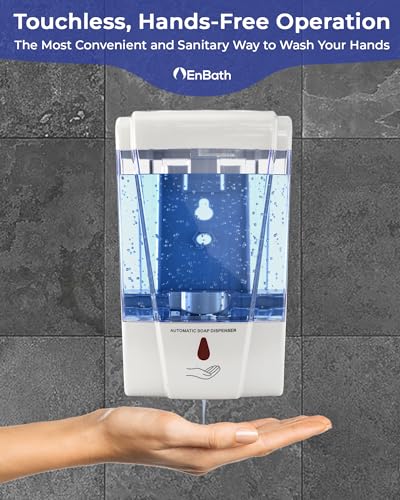 Automatic Wall Mounted Soap Dispenser for Bathroom (2-Pack White)