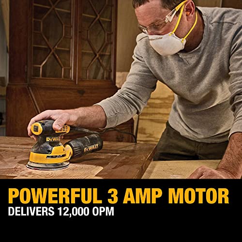 DEWALT Orbital Sander Kit, 5 inch, 3 amp, Corded, 12,000 OPM (DWE6421K)