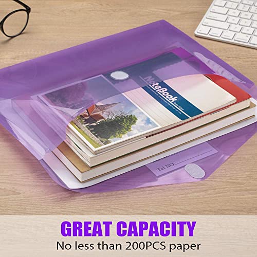 [5/10/24/36/48 Pack] Plastic Envelopes Clear Document File Folders - US Letter A4 Size