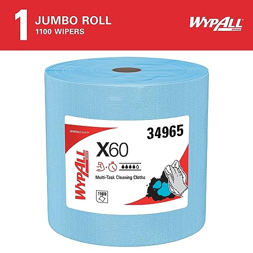 [1 Roll] Multi-Task Cleaning Cloths, Jumbo Roll, Blue, 1,100 Sheets / Roll