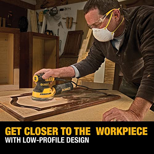 DEWALT Orbital Sander Kit, 5 inch, 3 amp, Corded, 12,000 OPM (DWE6421K)