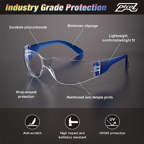 [28 PCS] Safety Glasses (Bulk Pack of 24+4) with ANSI Z87.1 Certified