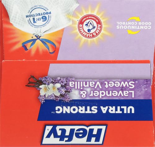 [80 Count] Hefty Ultra Strong Tall Kitchen Trash Bags, Lavender & Sweet Vanilla Scent, 13 Gallon