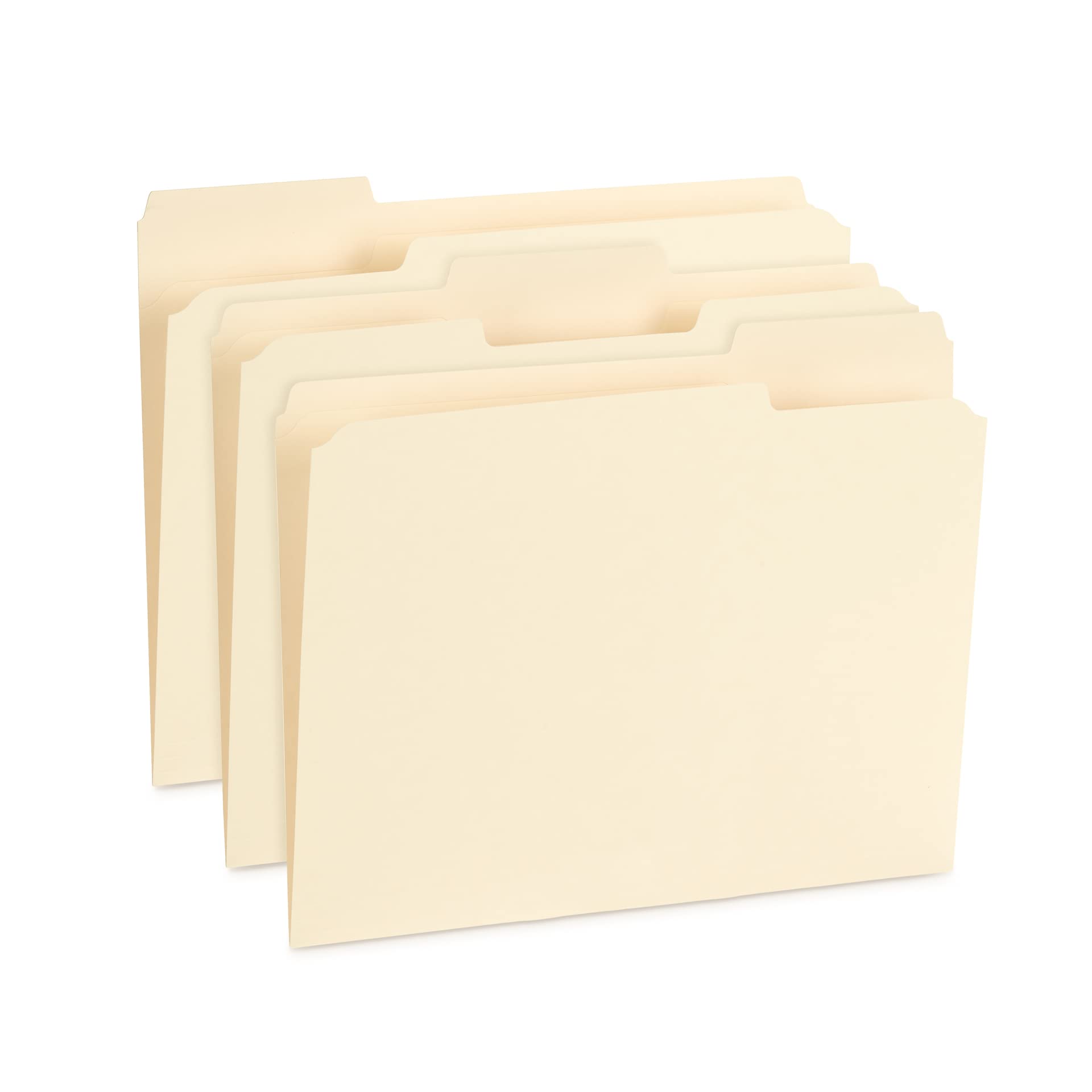 100 Reinforced File Folders, 1/3 Cut Tab, Letter Size, Manila, Heavy Duty 14PT Paper, 100 Pack