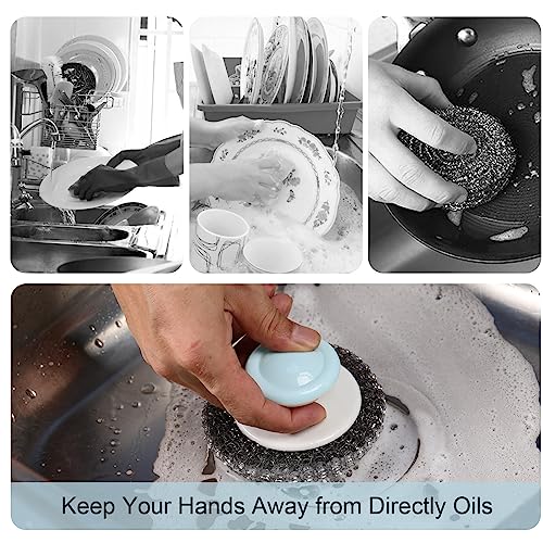 Dish Scrubber Brush with Handle, (3 Pack)