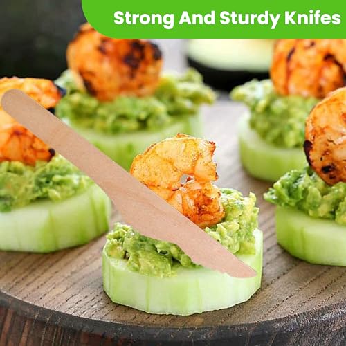 [100 CT] 6.25" Disposable Wooden Knifes