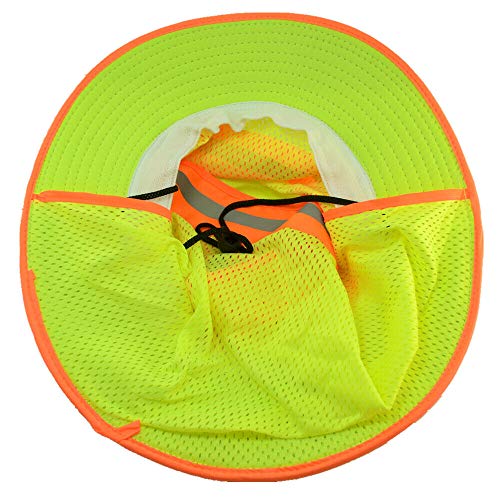 [1 PC] High Visibility Reflective Work Safety Boonie Hat with Adjustable Strap