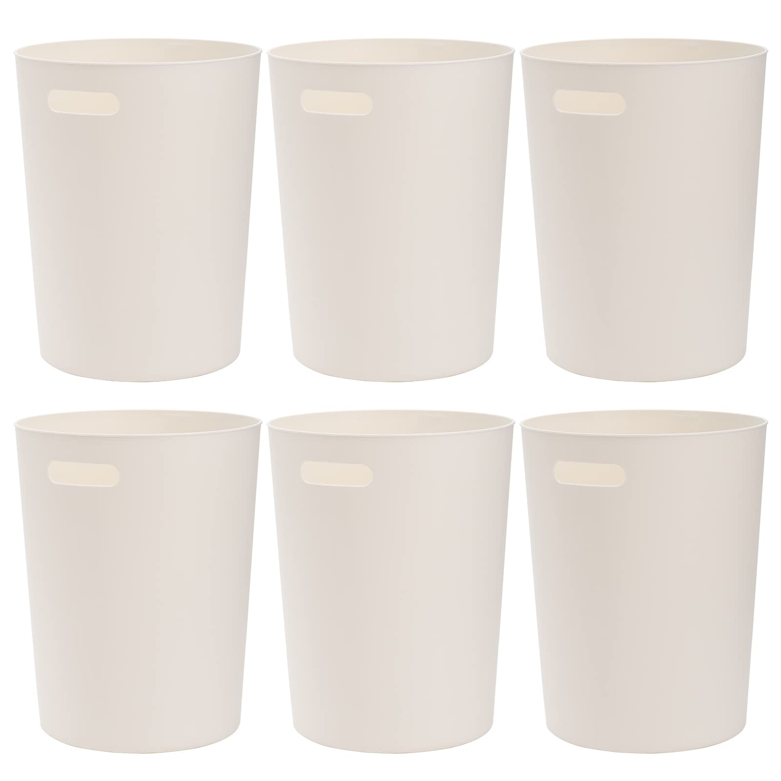 6 Pack Small Trash Can, 1.5 Gallon Round Plastic
