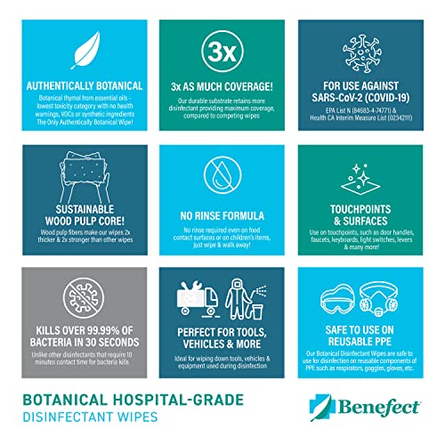 Benefect Botanical Disinfecting Wipes (250 Wipe Count)