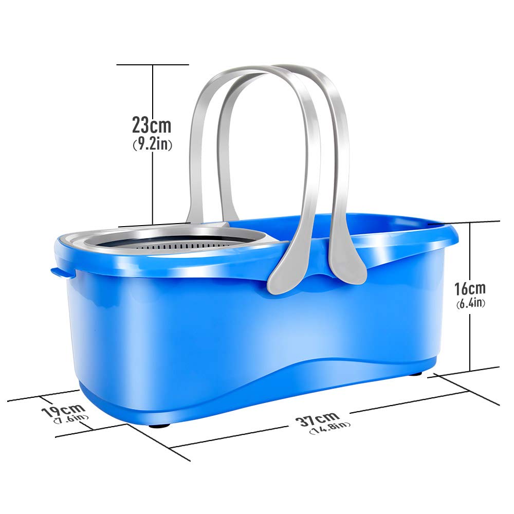 Masthome Mop Bucket with Wringer Set, 5 Extra Microfiber Mop Refills