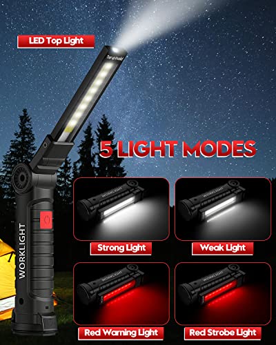 Rechargeable LED Work Light Grill Light with Magnetic Base 5 Modes 360° Rotate (2 or 4 Pack)