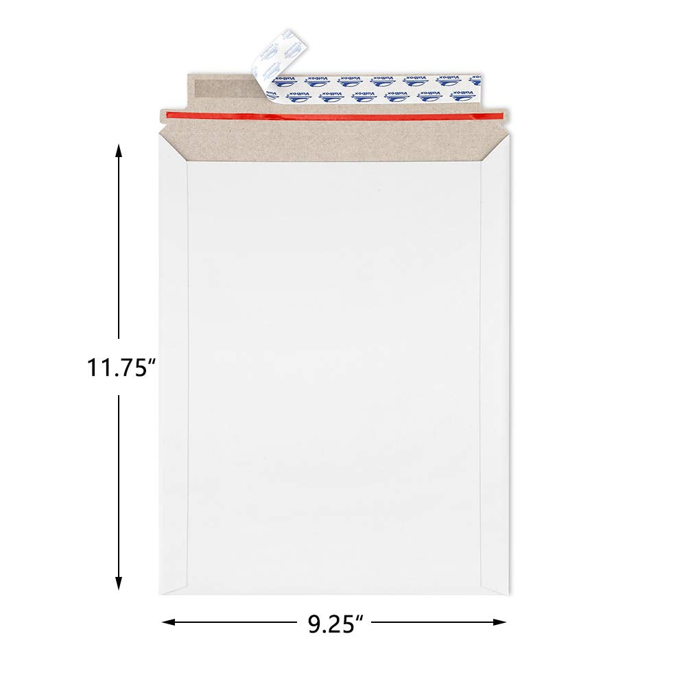 [25 Pack] 9x11.5 Self Seal Photo Document Mailers, Flat Cardboard Envelopes, 9.25 x 11.75 Inches