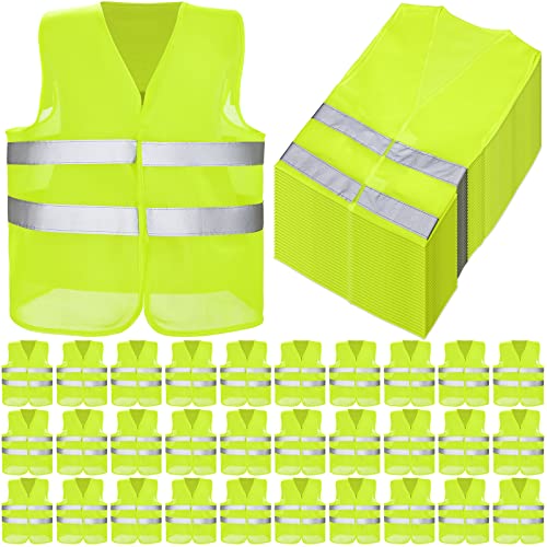 [15 / 30 / 40 / 50 /80 Packs] High Visibility Safety Vest Bulk Reflective Mesh Security Vest