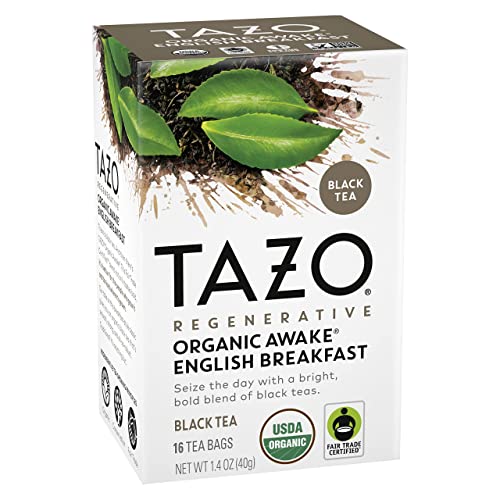 [96 Bags] Black Tea, Regenerative Organic Awake English Breakfast Tea, 16 tea bags x 6 boxes