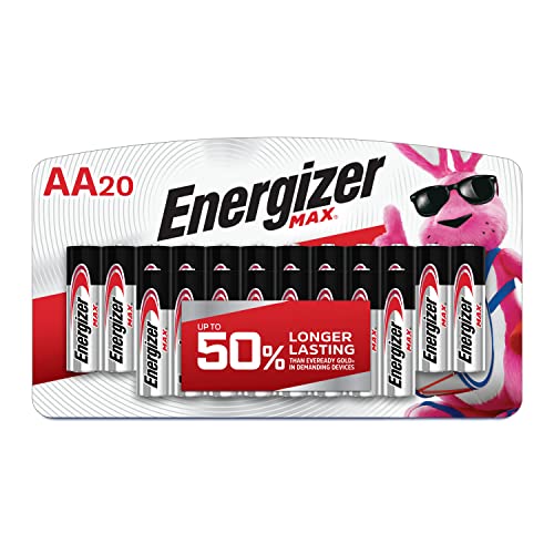 Energizer AA Batteries, Max Double A Battery Alkaline, 20 & 24 Count
