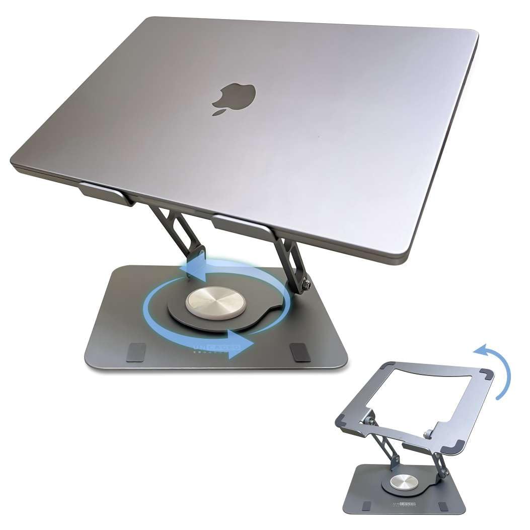 [1 PC] Swivel Laptop Stand for Desk, Adjustable-Raise, Tilt, Collapsible