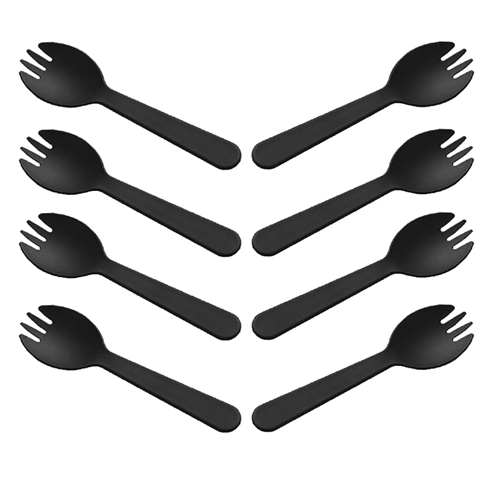 [100 PCS] Disposable Plastic Spork, Medium-Weight