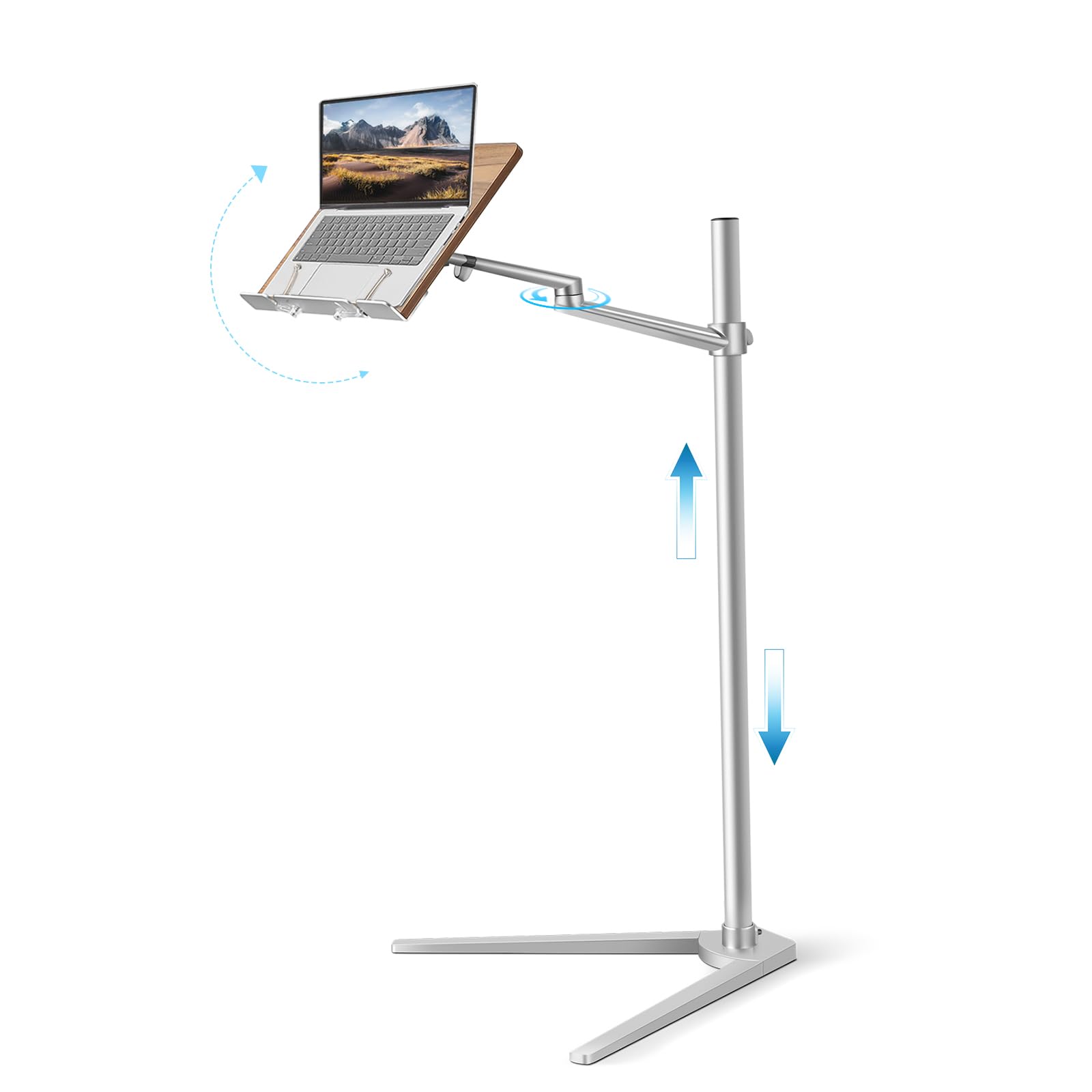 [1 PC] Adjustable Laptop and Tablet Stand with Tripod Base