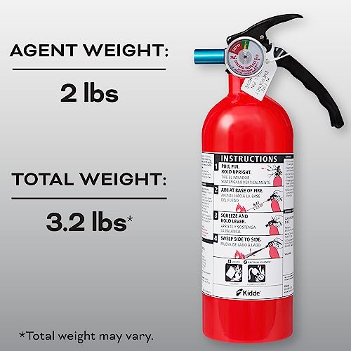 Kidde Fire Extinguisher, 5-B:C, 3.2 Lbs., USCG Approved with Strap Bracket (Included)