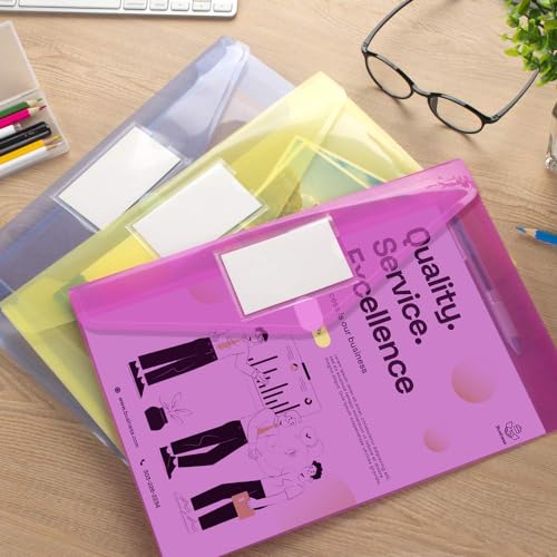 [5/10/24/36/48 Pack] Plastic Envelopes Clear Document File Folders - US Letter A4 Size