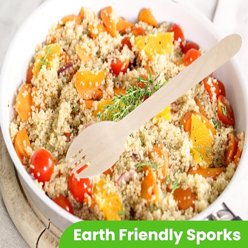 [100 CT] 5.5" Disposable Wooden Sporks