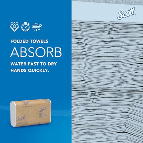 Scott® Multifold Paper Towels (01840), 9.2" x 9.4" sheets,  (250 Sheets/Pack, 16 Packs/Case, 4,000 Sheets/Case)