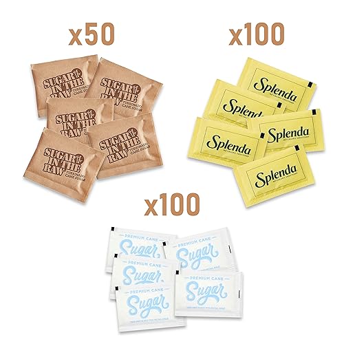 [250 Packs] Sugar and Sweetner Assortment Packets