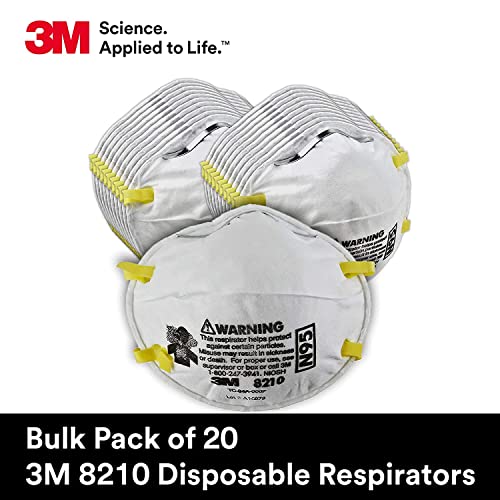 [20 PCS] 3M Personal Protective Equipment Particulate Respirator 8210, N95