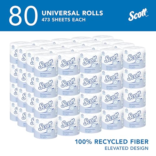 Scott® Professional 100% Recycled Toilet Paper Bulk, (473 Sheets/Roll, 80 Rolls/Case, 37,840 Sheets/Case)
