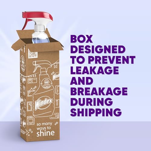 Windex Ammonia-Free Glass and Window Cleaner Spray Bottle, Crystal Rain Scent, 23 & 32 Fl Oz