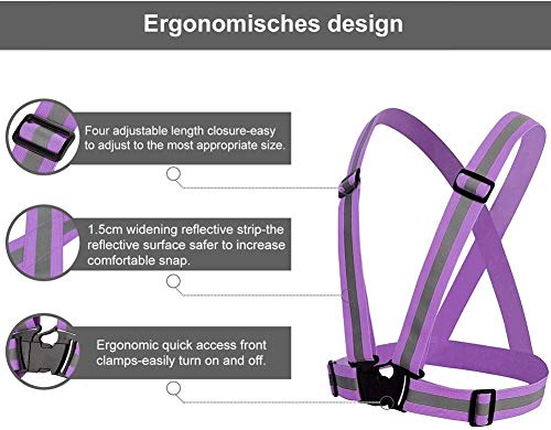[2 Packs] Hi-Vis Adjustable Safety Sash Belts with Reflective Straps