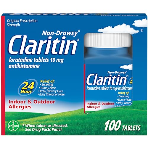 [100 Ct] Claritin 24hr Non-Drowsy Allergy Relief, Loratadine Tablets