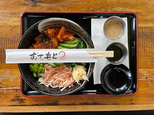 [50 Pairs] Bamboo Wooden Chopsticks with Paper Sleeves, Premium Quality