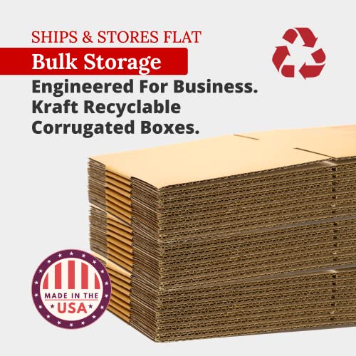 18x12x6 Corrugated Cardboard Boxes, 18"L x 12"W x 6"H, Pack of 25