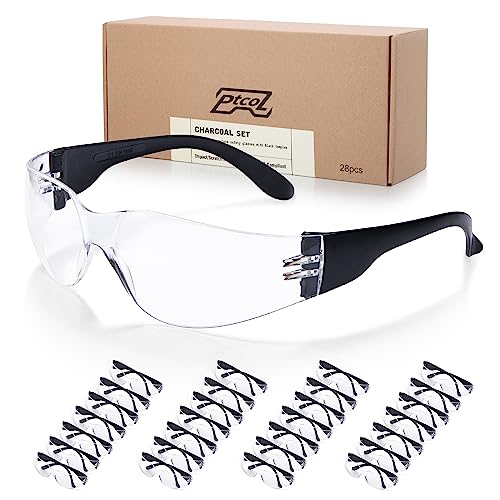 [28 PCS] Safety Glasses (Bulk Pack of 24+4) with ANSI Z87.1 Certified