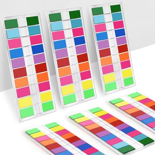 1200 Pcs, Pop Up Index Tabs Post, Assorted Colors Book Flags Stickers