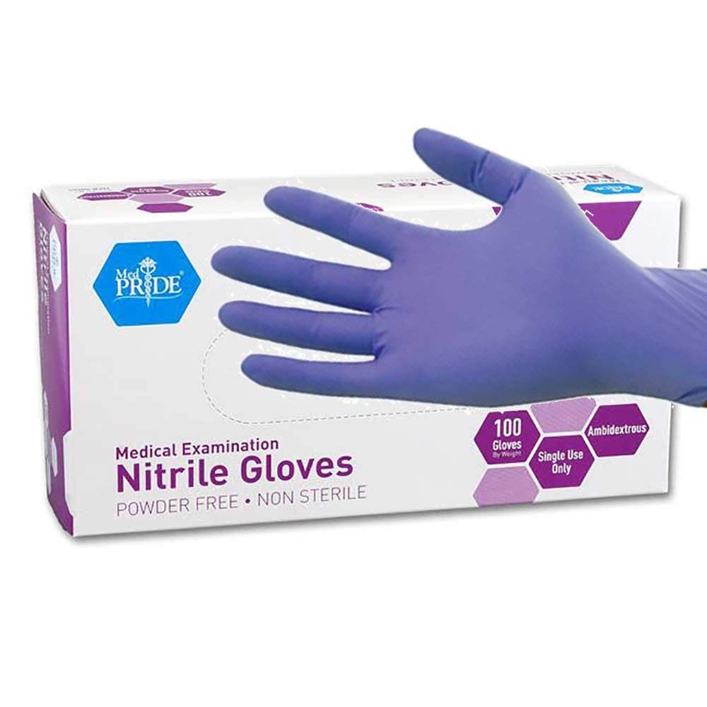 [100 / 1000 PCS] MedPride Powder-Free Nitrile Exam Gloves