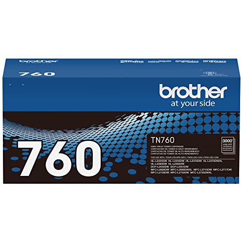 Brother Genuine TN760 High Yield Black Toner Cartridge