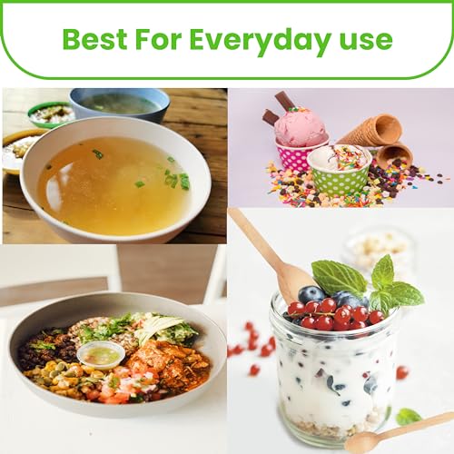 [100 CT] Disposable Wooden Cutlery Spoons, 6.25 Inch Length