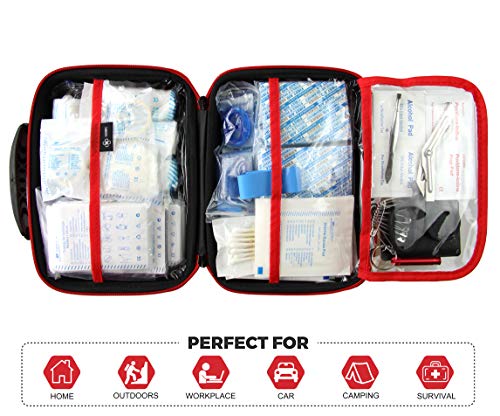 SHBC Waterproof First Aid Kit (228pcs) with All Basic or Advanced Supplies You Need.